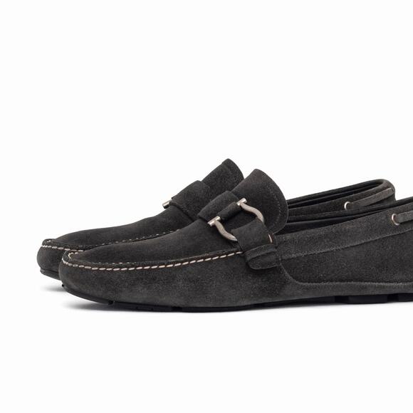 950$ Salvatore Ferragamo Men\'s Dublo Suede Grey Drivers Loafers US9 EE main image 8